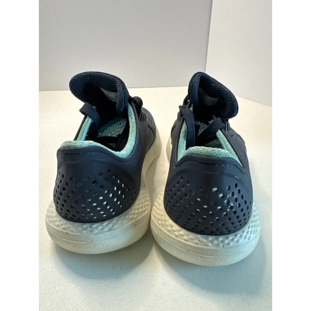 Crocs LiteRide Pacer Navy Blue Light Blue Sneakers 205234 Women Size 6